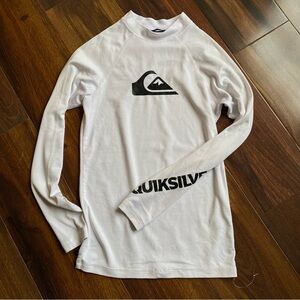 4/$20 Quicksilver Youth Rashguard Long Sleeve White with Black Graphics